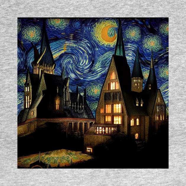 Starry Night Wizarding School Van Gogh by Grassroots Green